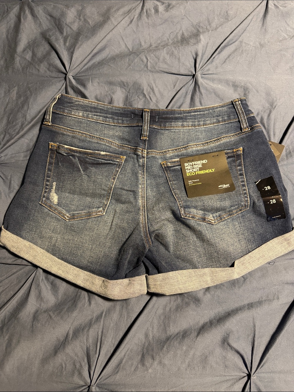 Silver Boyfriend Mid-rise Denim Rolled-Hem Women's Shorts - Picture 5 of 6